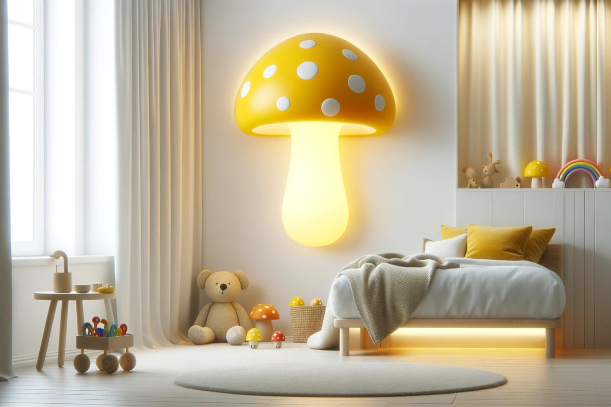 Gombadekoráció a gyerekszobában