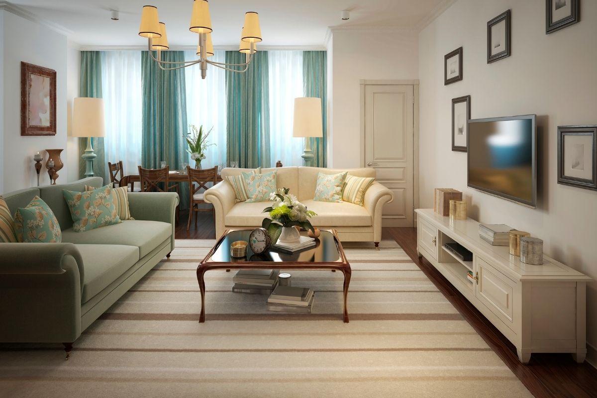 Gyönyörű mediterrán stílusú nappali