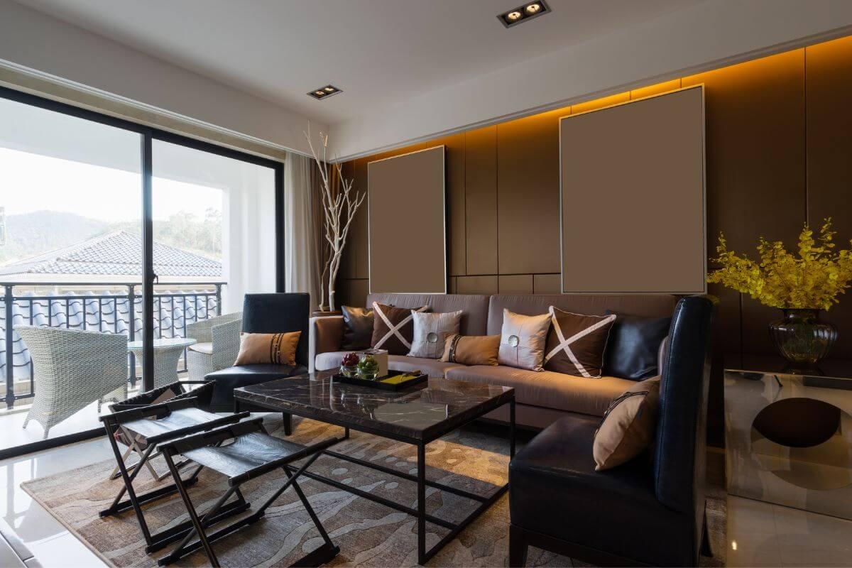 Szép nappali berendezése