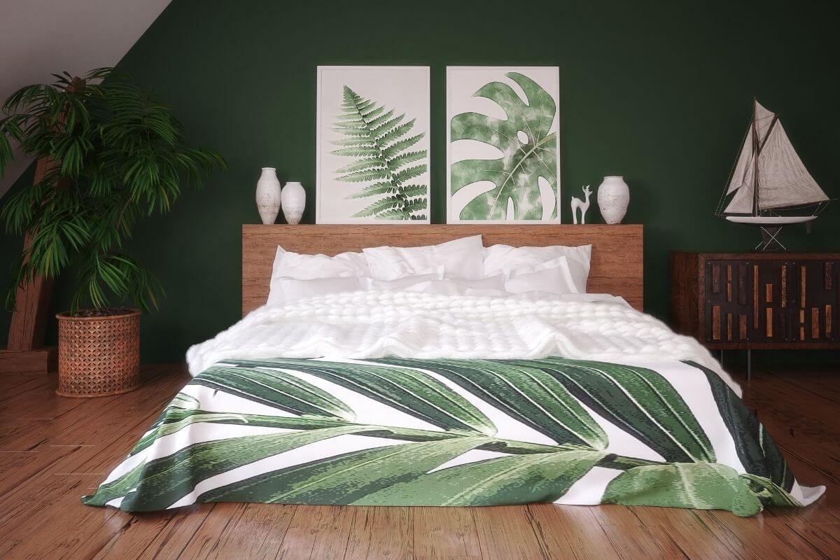 Zöld színű hálószoba