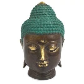 Nagy Klasszikus Bronz Buddha Fej - Feng Shui szobor, harmónia és pozitív energia otthonába