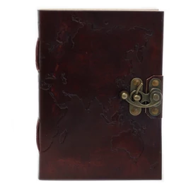 Bőrkötésű  Notesz - Világatlasz (18x13 cm)