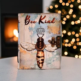 Bőrkötésű napló Légy kedves, mint a méhecske felirattal