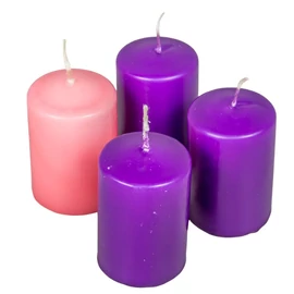 Lila és rózsaszín adventi gyertya  4 db