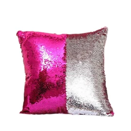 Ariel Ezüst Magenta Sellőpárna 40x40 cm, flitteres díszpárna