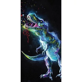Dinoszauruszos fekete törölközőző 70x140 cm
