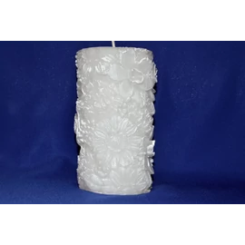 Fehér Virágdíszítéses Esküvői gyertya Fehér Virágdíszítéses Esküvői gyertya