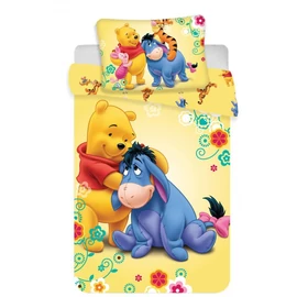 Micimackó Sárga Ovis 2 részes Ágynemű-garnitúra 100x135+40x60 cm, gyermek paplanhuzat és párnahuzat