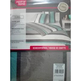 Pamut-Flanel Plus szürke-türkiz ágyneműhuzat-garnitúra