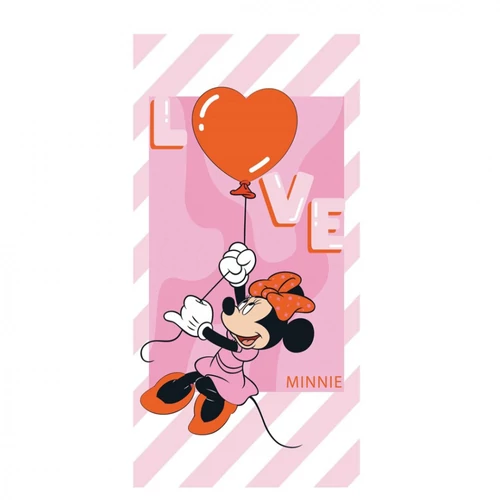 Disney Minnie Love Fürdőlepedő, Strand Törölköző 70x140 cm, Minnie Mouse mintával