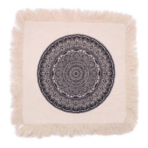 Hagyományos Mandala Párnahuzat - 45x45cm - fekete