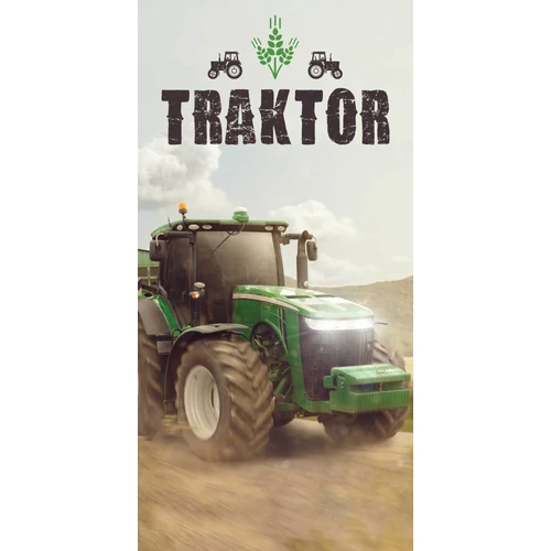 Traktor Green fürdőlepedő, strand törölköző 70x140cm