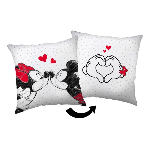 Disney Minnie, Mickey Love Párna, Díszpárna 40x40 cm, Mickey és Minnie karakterekkel