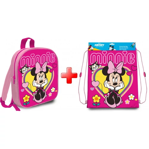 Disney Minnie rózsaszín-fekete hátizsák és tornazsák szett
