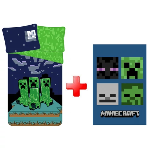 Minecraft Sssleep Tight  ágyneműhuzat és polár takaró szett
