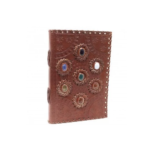 Bőrkötésű Notesz - Chakra Kövek (22.5x15cm)