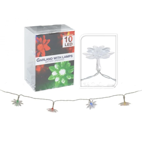 10 LEDes Elemes Színváltós Virágos Fényfüzér 120 cm, varázslatos színek és hangulat