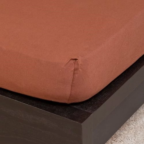 Csokoládé jersey lepedő 200x200 cm