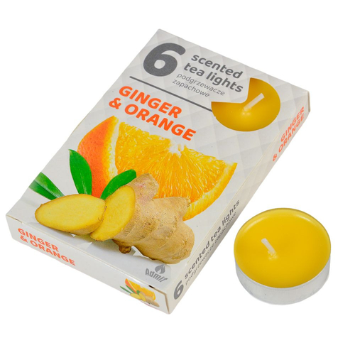 Gyömbér-narancs illatú teamécses 6 db-os