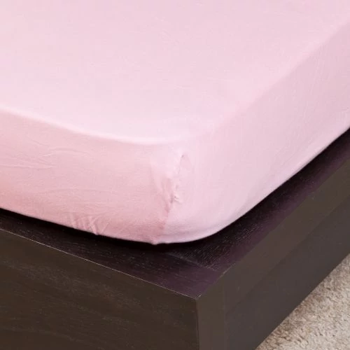 Halvány rózsaszín jersey lepedő 200x200 cm