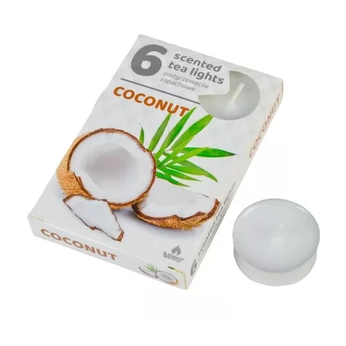 Kókusz illatú teamécses 6 db-os