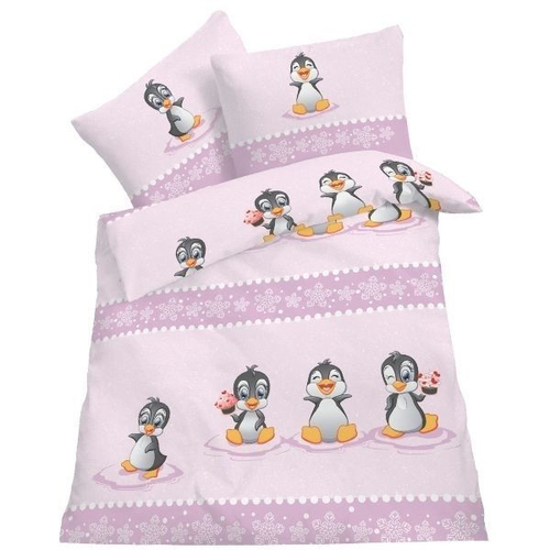 Pingvines rózsaszín ovis ágynemű