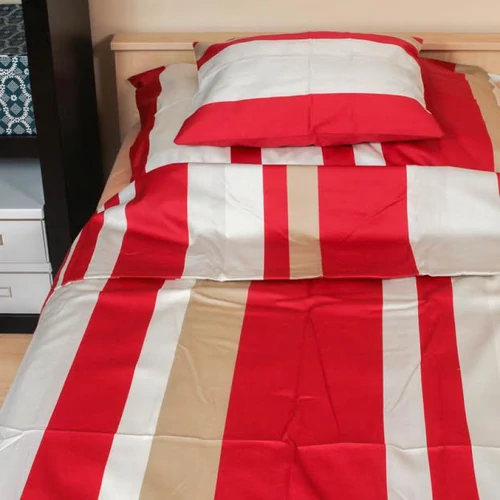 Piros-barna csíkos ágynemű