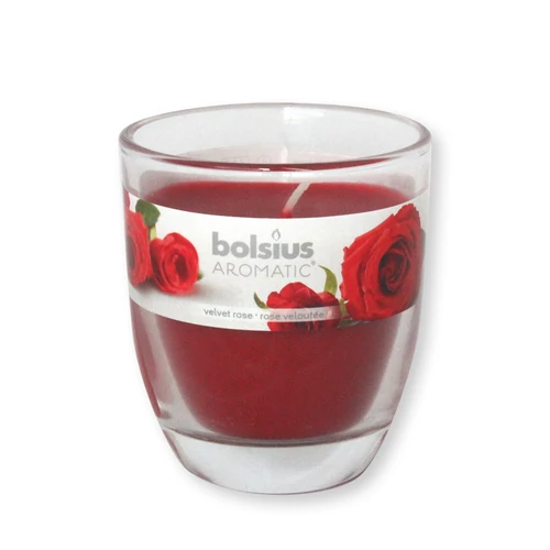 Poharas Bolsius illatmécses rózsa illatú