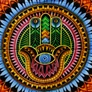 Kép 2/3 - Kézi Festésű Pamut Falidísz - Hamsa