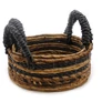 Kép 1/4 - Banánlevél és Fekete Raffia Kosár- 2-es szett