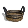 Kép 2/4 - Banánlevél és Fekete Raffia Kosár- 2-es szett