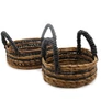 Kép 3/4 - Banánlevél és Fekete Raffia Kosár- 2-es szett