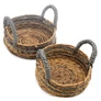 Kép 3/4 - Banánlevél és Szürke Raffia Kosár- 2-es szett