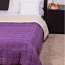 Kép 1/2 - Bőrhatású törtfehér-lila ágytakaró