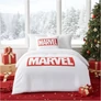 Kép 2/4 - Marvel logós fehér paplanhuzat és párnahuzat