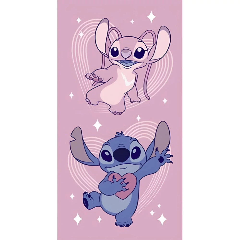 Disney Lilo És Stitch, A Csillagkutya Angel Fürdőlepedő, Strand Törölköző 70x140cm (Fast Dry)