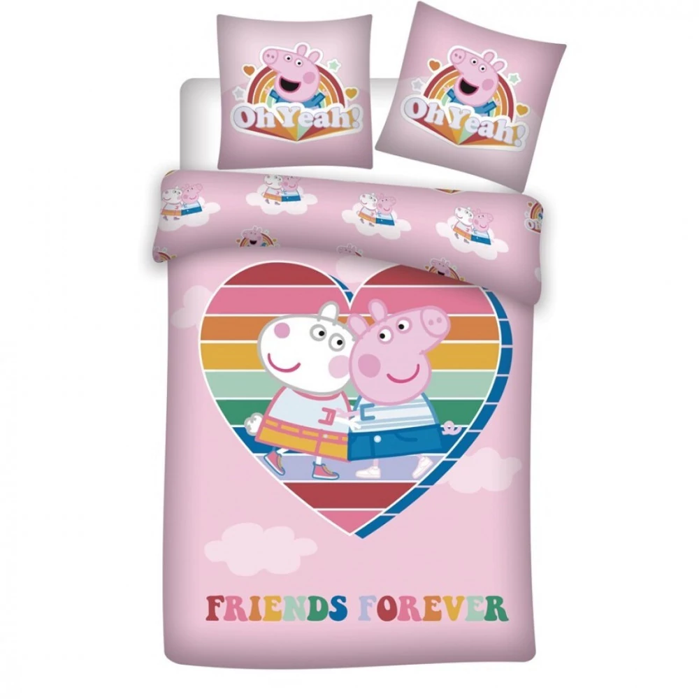 Peppa Malac Love Ágyneműhuzat 140×200cm, 63×63 cm Microfibre
