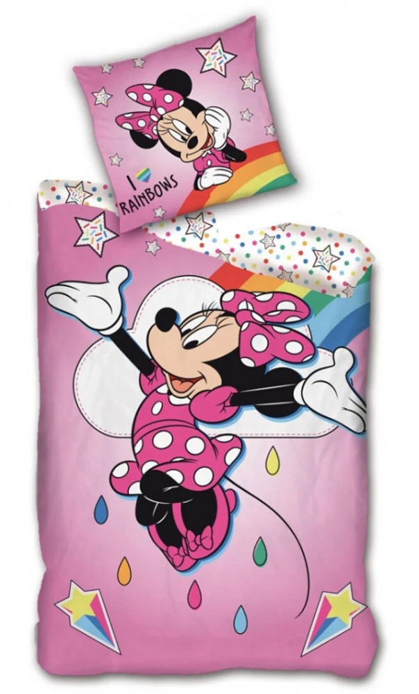 Disney Minnie Rainbows Ágyneműhuzat 140×200cm, 63×63 cm Microfibre