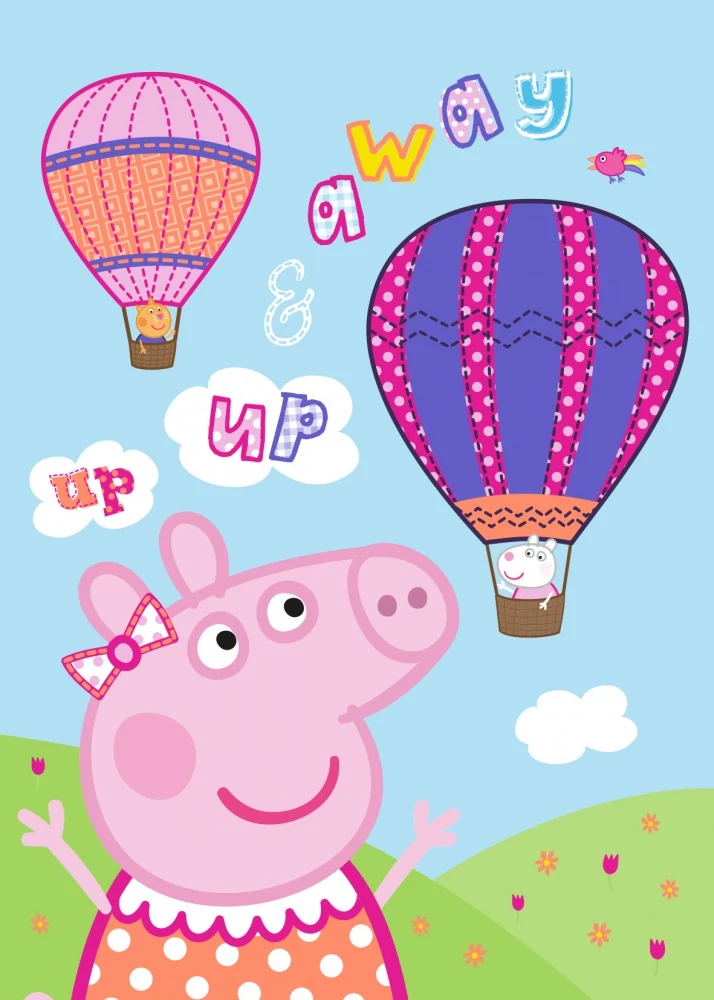 Peppa Malac Hot Air Balloon Polár Takaró 100x140cm