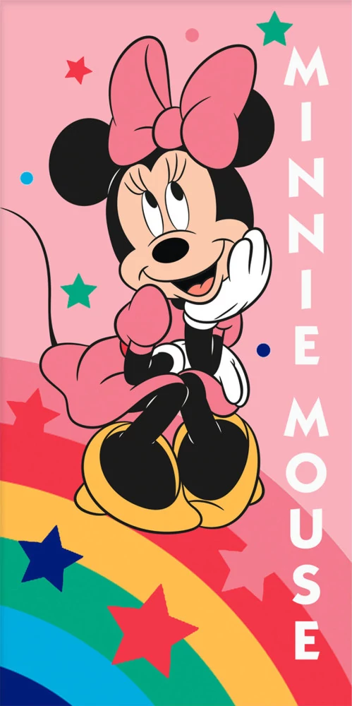 Disney Minnie Rainbow Star Fürdőlepedő, Strand Törölköző 70x140 cm