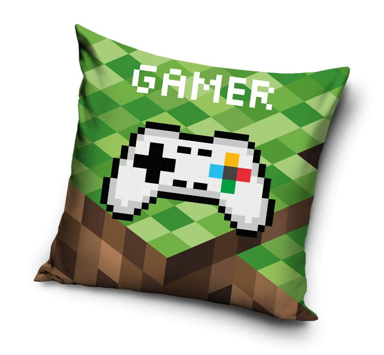 Gamer Blocks Párnahuzat 40x40 cm Velúr