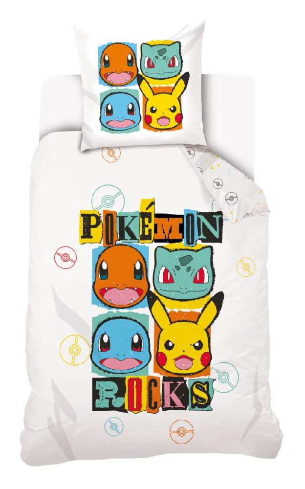 Pokémon Rocks Ágyneműhuzat 140×200cm, 70×90 cm