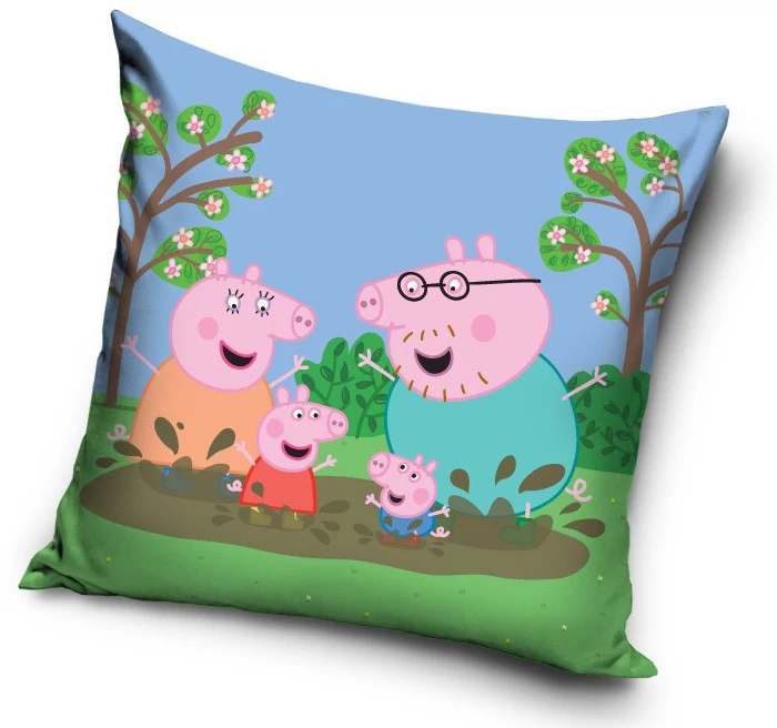 Peppa Malac Mud Párnahuzat 40x40 cm Velúr