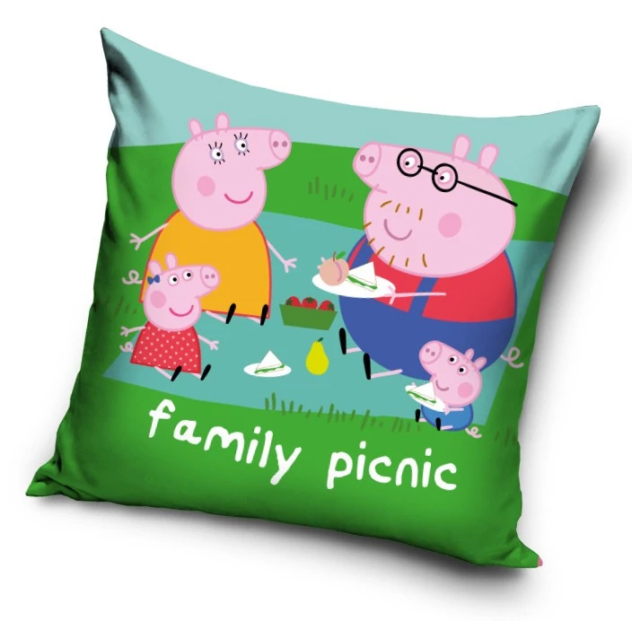 Peppa Malac Picnic Párnahuzat 40x40 cm Velúr