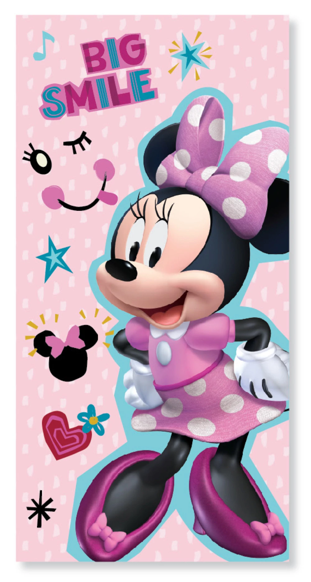 Disney Minnie Smile Fürdőlepedő, Strand Törölköző 70x137 cm (Fast Dry)