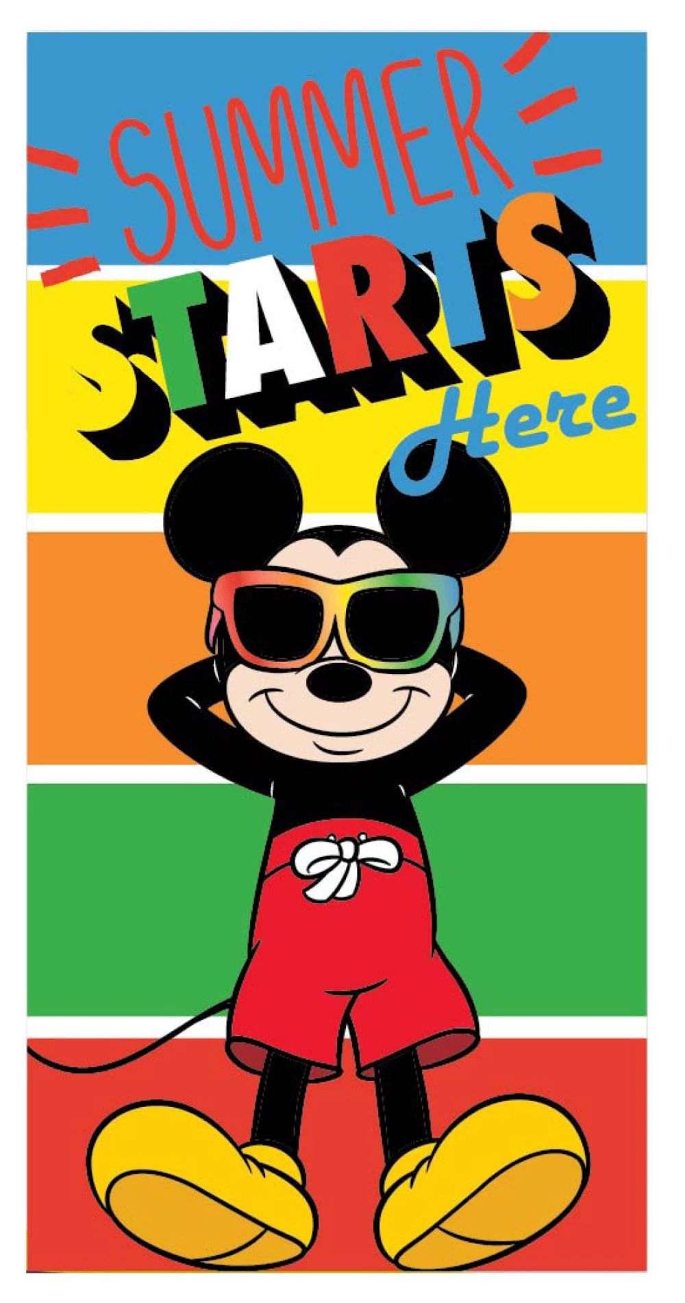 Disney Mickey Starts Fürdőlepedő, Strand Törölköző 70x137 cm (Fast Dry)