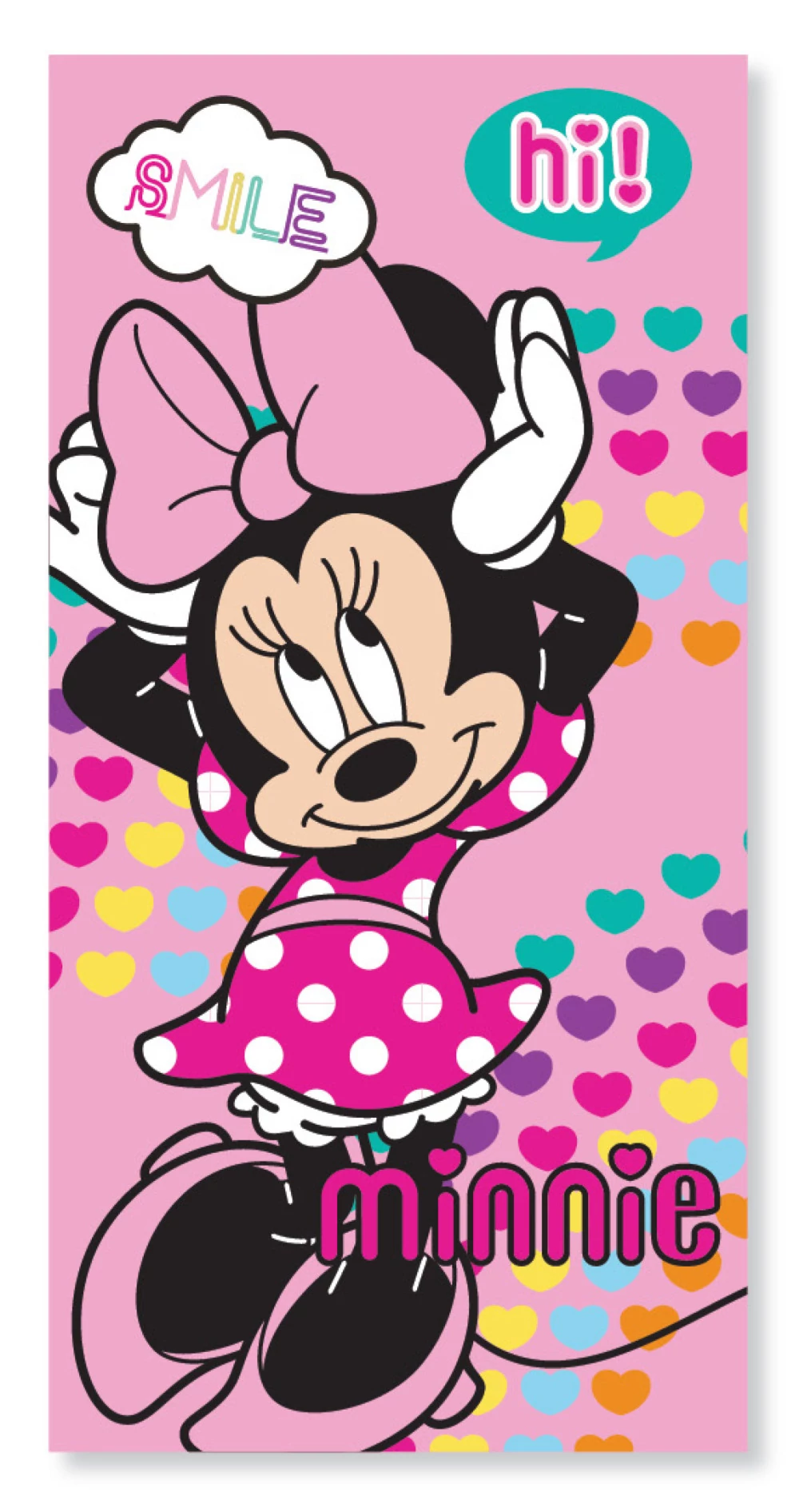 Disney Minnie Hearts Fürdőlepedő, Strand Törölköző 70x137 cm (Fast Dry)