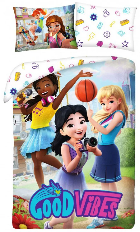 Lego Friends Good Vibes Ágyneműhuzat 140×200cm, 70×90 cm