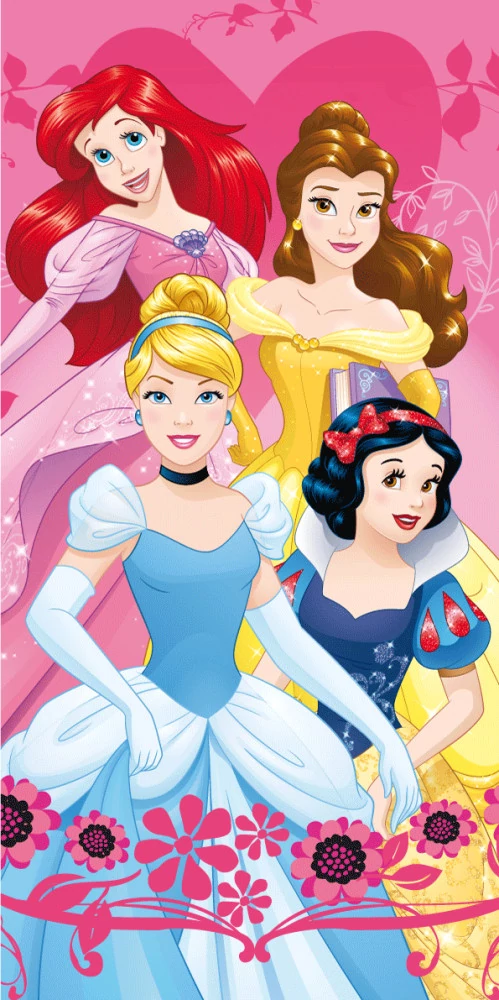 Disney Hercegnők Heart Fürdőlepedő, Strand Törölköző 70x140cm
