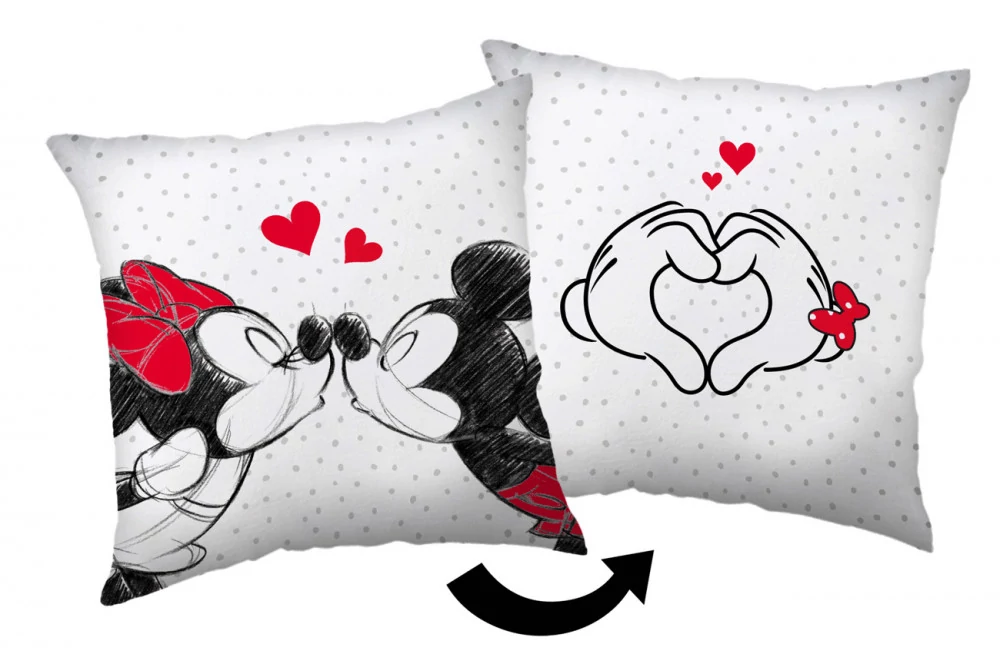 Disney Minnie, Mickey Love Párna, Díszpárna 40x40 cm